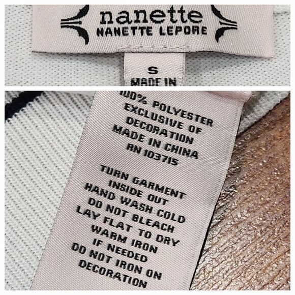🔸️NWT Nanette Lepore White & Blue Cardigan Sweater Small - Picture 12 of 12